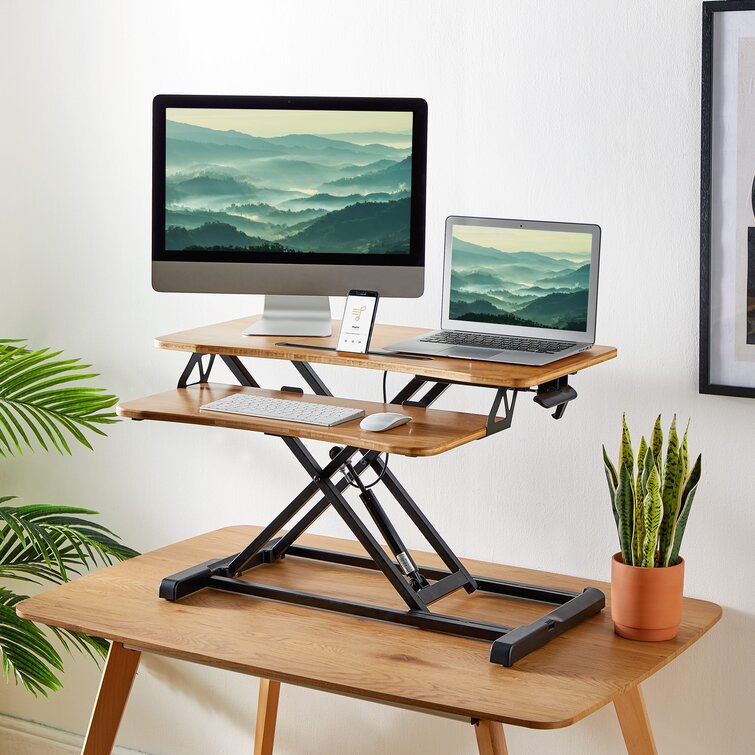 Vonhaus sit stand desk shop height adjustable